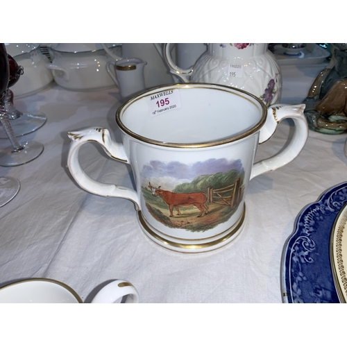 195 - A large 19th century loving cup 