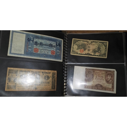 514 - An album of various world bank notes