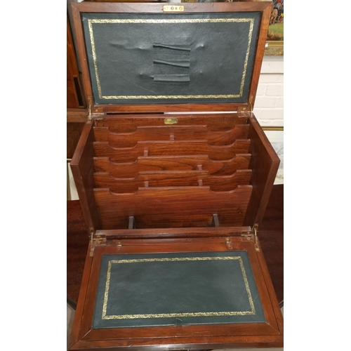 517 - A mahogany correspondence box with fall front