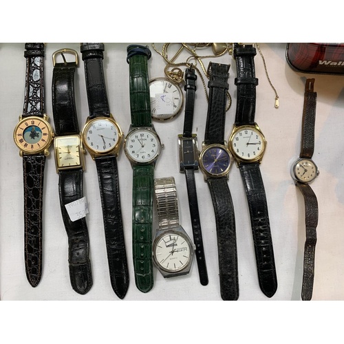 352a - A selection of vintage and quartz wristwatches; 3 crucifix/pendants on chains