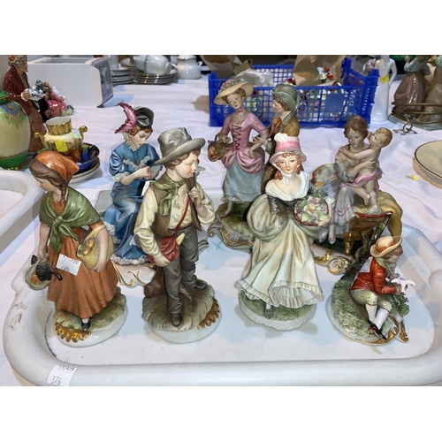 33 - A collection of 7 Capodimonte figures & groups