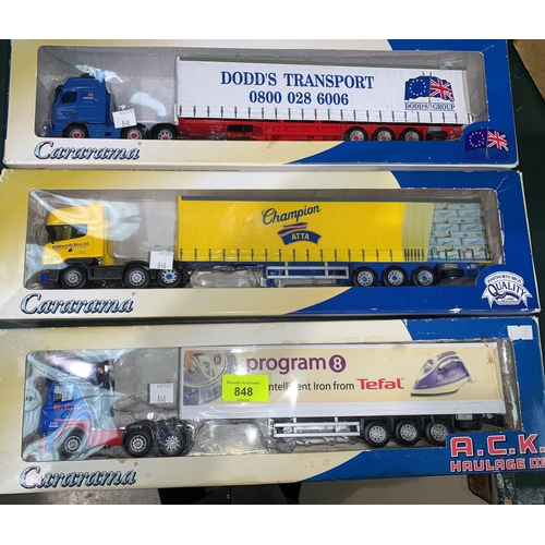 848 - Three boxed Cararama lorries