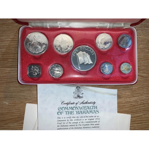 446 - A 1974 Bahamas proof set, cased