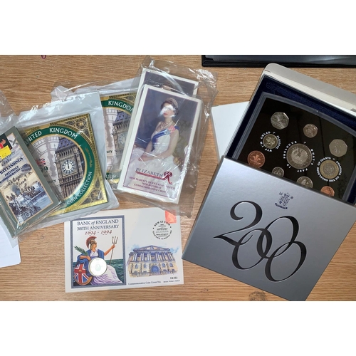 452 - Two sets of GB 2000 coins in presentation packs and others