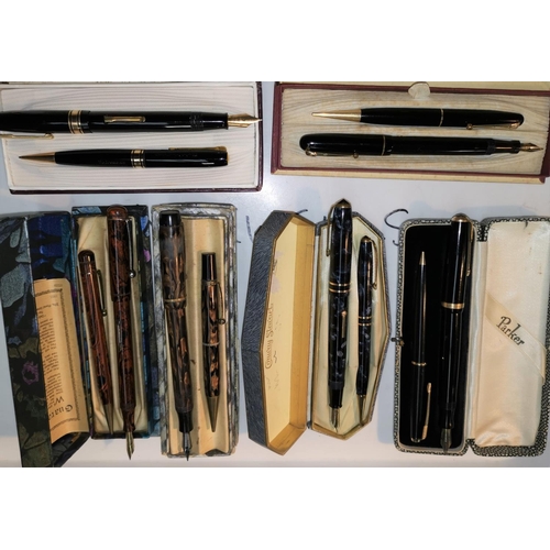 298 - 6 boxed pen & pencil sets including Parker, Conway Stewart, 2 Watermans & 2 others