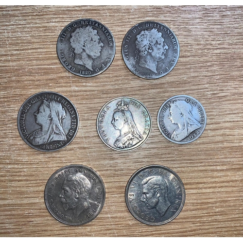 480 - GB Crowns 1819-1820-1894, 1935, 1937 4/- 1887 2/6 1897