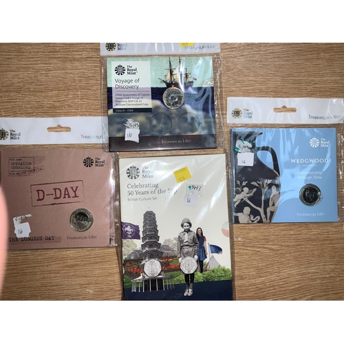 484 - A collection of 50p coins Royal Mint 50 years of the 50p Girl Guide's, Kew Gardens, Scouting, 4 minu... 