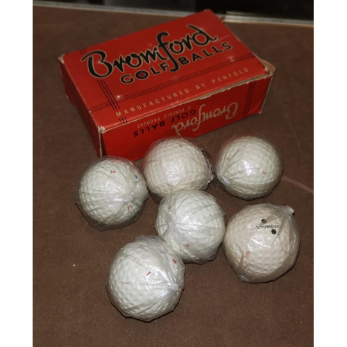 795 - An originally boxed set of 6 Bromford golf balls each with original wrapper