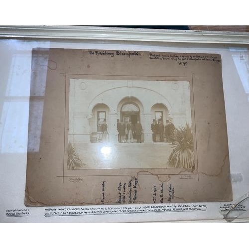 742 - A framed picture of president Kruger and others from 1890