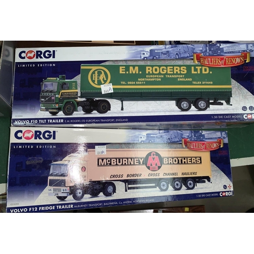 849A - 2 Corgi Hauliers of Renown - Volvo F12 Fridge Trailer & Volvo F10 Tilt Trailer