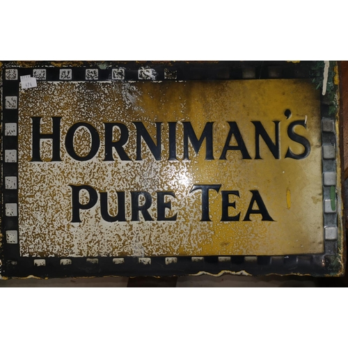 314A - A Horniman's Pure tea enamel sign a.f