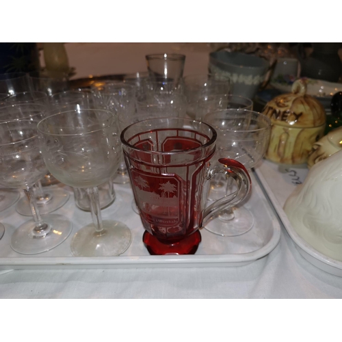 210 - A selection of Edwardian and later cut drinking glasses