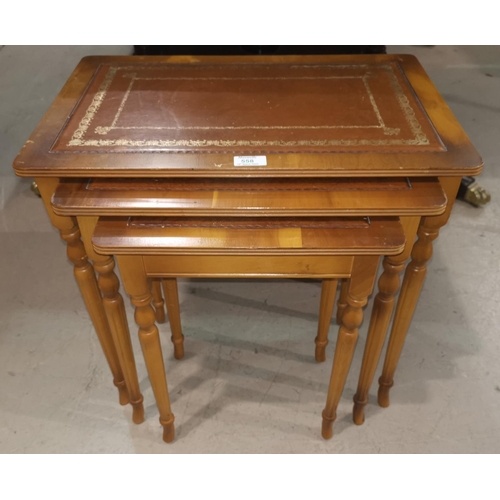 558 - A nest of 3 reproduction occasional tables; a coffee table