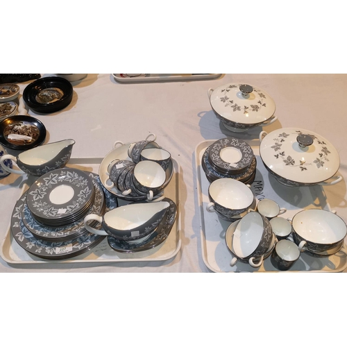 227 - A Wedgwood Moselle 6 setting dinner and tea service in grey approx 60 pieces