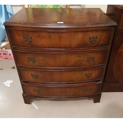 554 - A reproduction mahogany 4 height chest of drawers