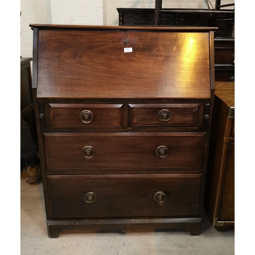 578 - A 19th century mahogany fall front bureau with 3 drawers