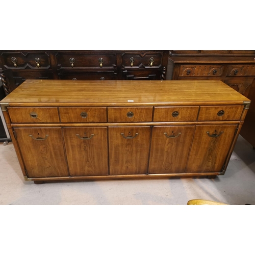 601 - A 1970's hardwood sideboard, 