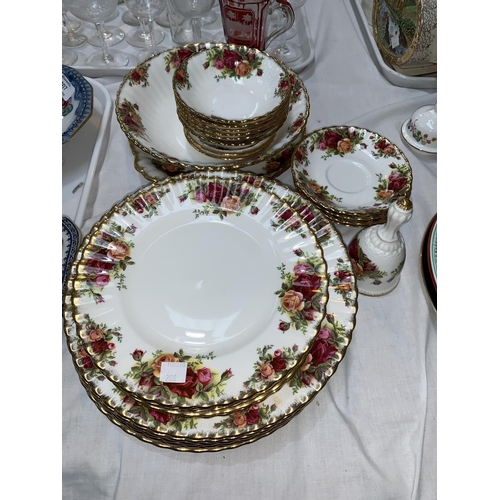 208 - A selection of Royal Albert Old Country Roses teaware and trinkets; a part set of Queen Anne pattern... 