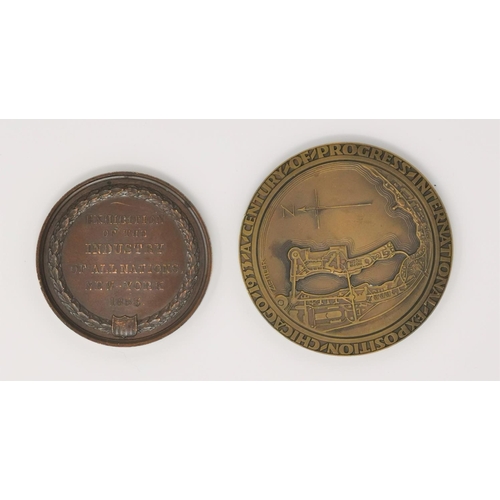 410 - The Chicago International Exposition 1933 medal by Zettler, 70 mm; Exhibition of Industry New York m... 