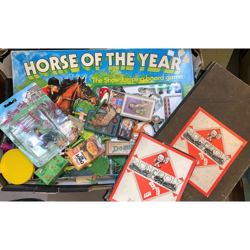 389 - A boxed Palitoy horse jumping toy and others similar