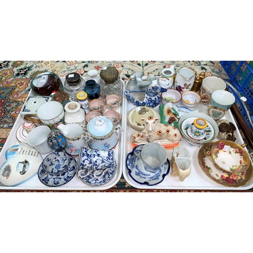 263 - A selection of decorative and miniature china and glass including 2 Victorian glass paperweights / i... 