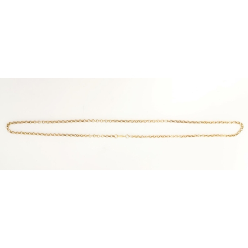 291 - A yellow metal chain tests as 9ct, 21gm