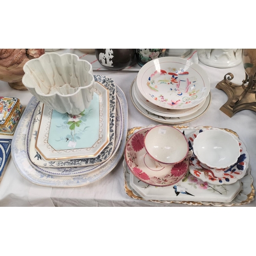 186 - A selection of Victorian decorative china and jugs, plates, trays etc