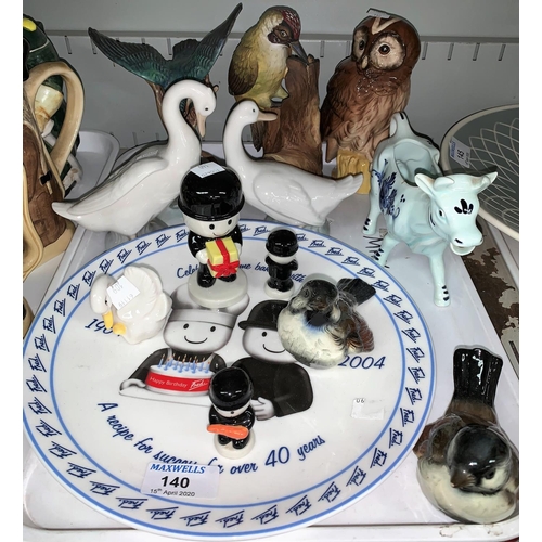 140 - A selection of animals and birds including Royal Doulton Tawny owl, 2 Nao geese, 2 Goebels wrens, Ho... 