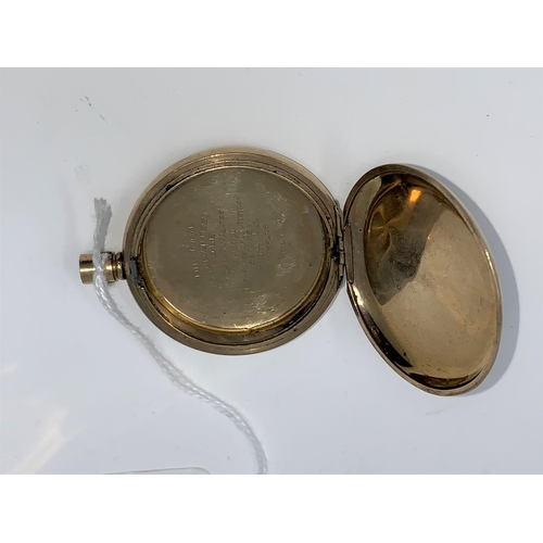324 - An early 20th century pocket watch case, in engine turned gold plate; and another