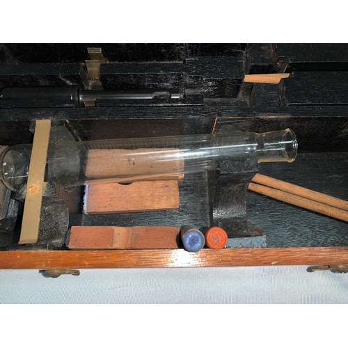 362 - A Chinese testing kit with coloured character stamps, in fitted wooden box