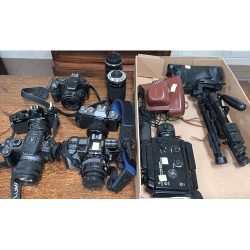 364A - 2 SLR cameras - Minolta and Pentax; other cameras and lenses