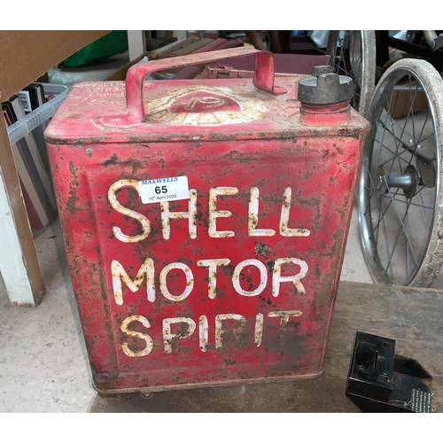 65 - A Shell 'Motor Spirit' petrol can