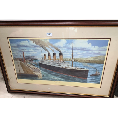 72 - Simon Fisher, 'Ready for Trials', signed limited edition print of The Titanic; a Helen Bradley print... 