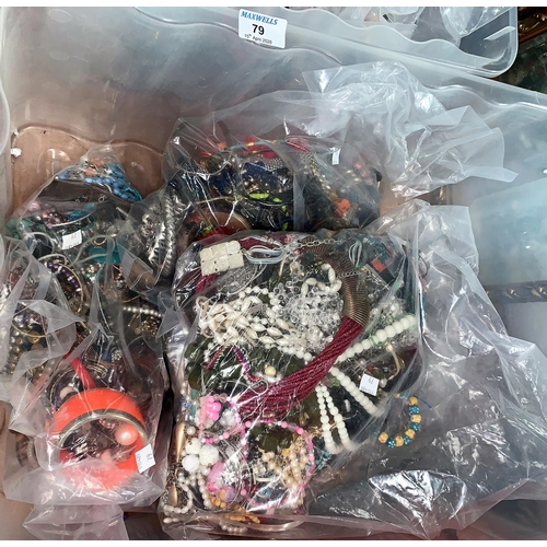 79 - a large selection of unsorted modern costume jewellery in 4 sealed bags