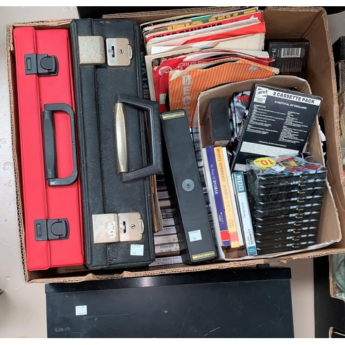 94 - A large collection of 1960's and later singles, unused cassette tapes and a disc player