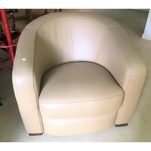 564A - A modern fawn leather tub armchair