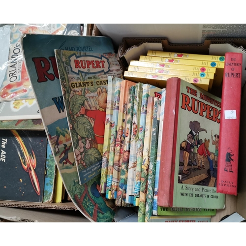 87 - A selection of Rupert books and annuals; a selection of Ladybird books etc