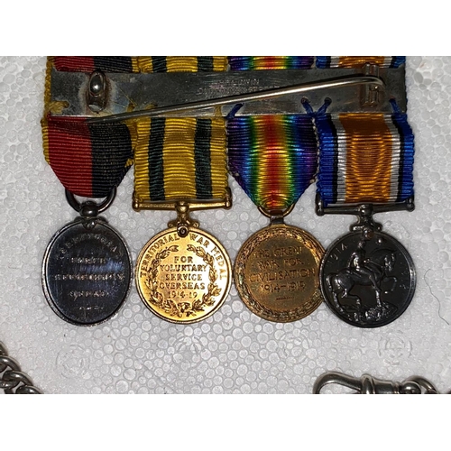234 - A group fo 4 miniture medals including 2 Territorial Force medals awarded to sergeant Major D E BUCK... 