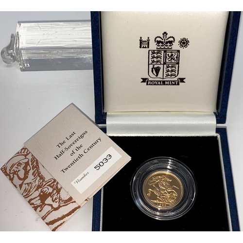 439 - A boxed proof 1999 half sovereign