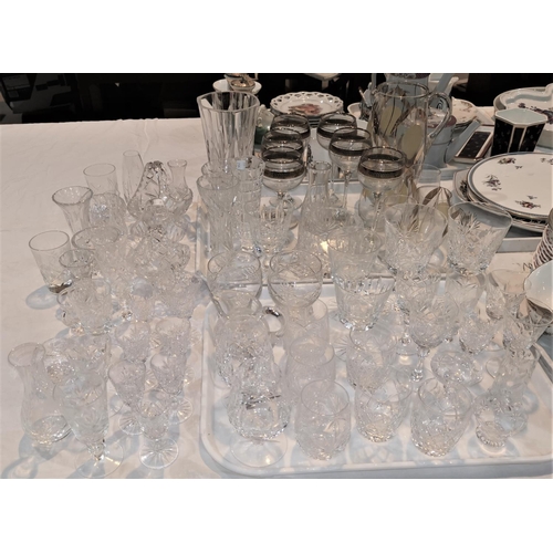 294 - A selection of cut drinking glasses and glassware; Edinburgh Crystal; etc.