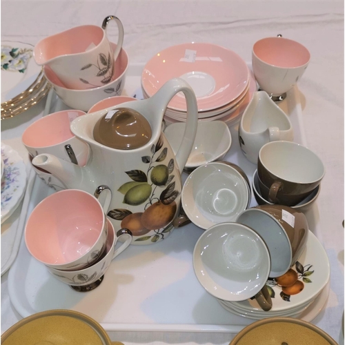 302 - A Midwinter oranges and lemons six sitting coffee service, Queen Anne part tea service etc