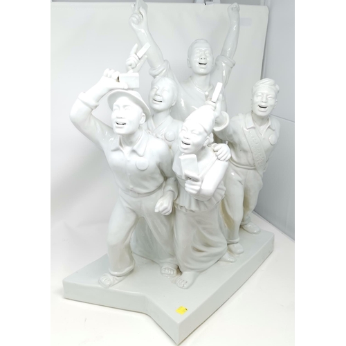 322B - A large 20th century Chinese porcelain group of figures depicting the cultural revolution height 58c... 