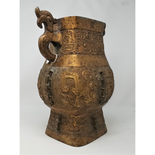 359 - A Chinese large bronze gilt vase, ht 37cm