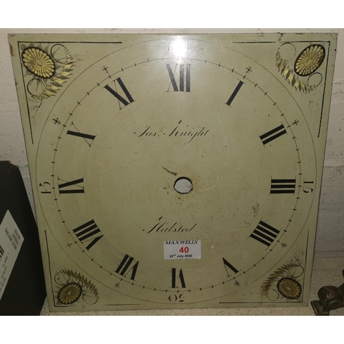 40 - A grandfather clock face plate, 30 hour