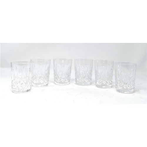 294A - A set of six Waterford crystal cut glass tumblers