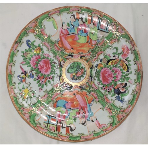 348 - A Chinese famille verte plate depicting traditional scenes; a Japanese Imari plaque; a Chinese ginge... 