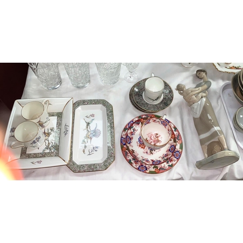 200A - A Lladro figure, mother and child, a Coalport trio set and a Wedgwood part coffee set