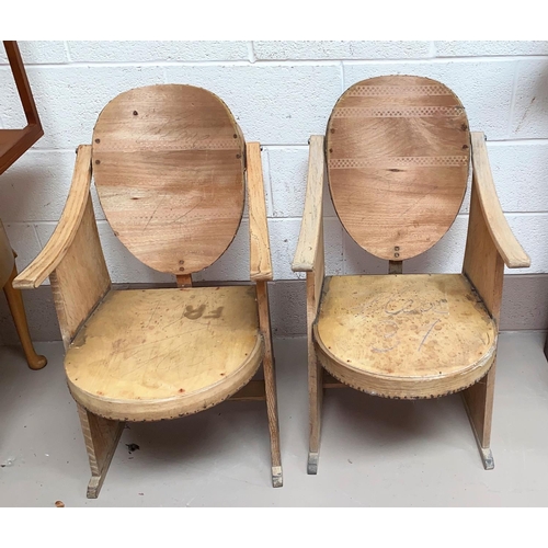 490 - An Art Deco period set of 4 individual cinema seats (require re-upholstering)
96cm high
