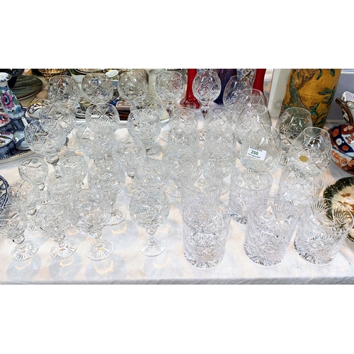 250 - A selection of cut crystal drinking glasses in sets and part sets