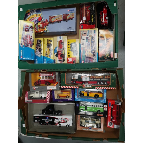 82 - A selection of Corgi and other diecast coaches; lorries; etc.